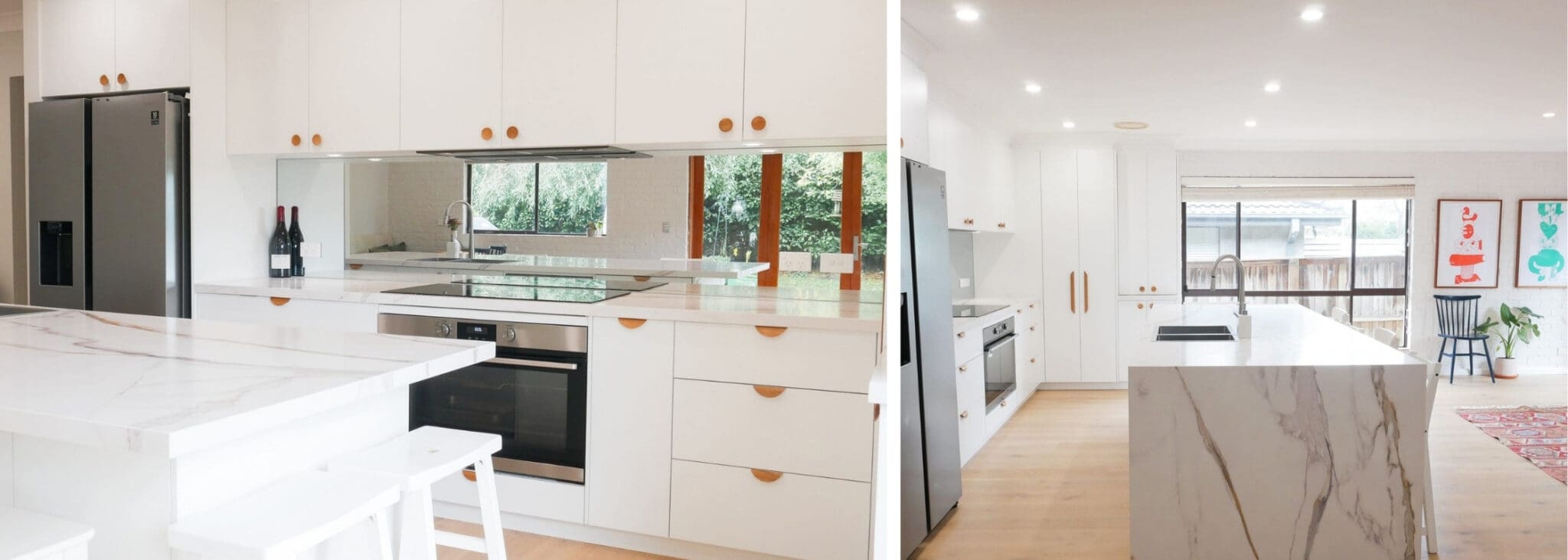 Simple Stylish White Kitchen Bowral banner imple stylish white kitchen bowral mirror splashback wide kitchen island