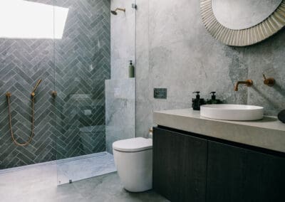 Spectacular and impressive kitchen cobbity Navurban wall hung vanity with quantum quartz concrete matt bathroom