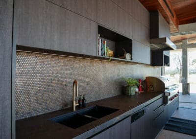 Spectacular and impressive kitchen Cobbity outdoor alfresco area with barbeque