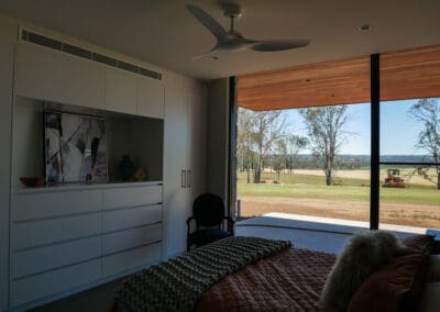 Spectacular and impressive kitchen cobbity flat polyurethane wall cabinetry in bedroom with a view