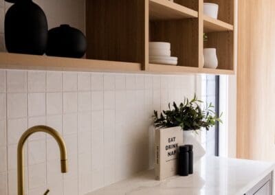 ABI Interiors Elysian Commercial Pull-out Mixers installed in the butler's pantry for a sleek and functional design.