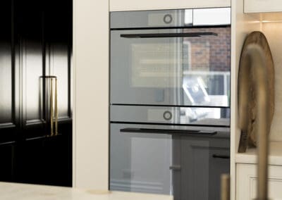 Integrated Combi Oven Tower in White Cabinetry