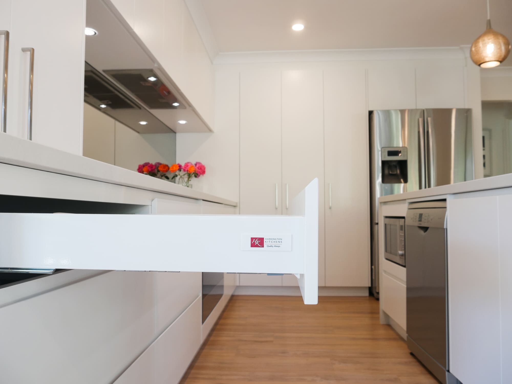 custom kitchen cabinet kitchen drawers with Harrington kitchens logo