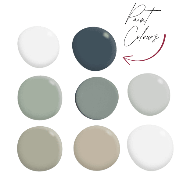 paint drops of colour scheme for modern farmhouse kitchen 