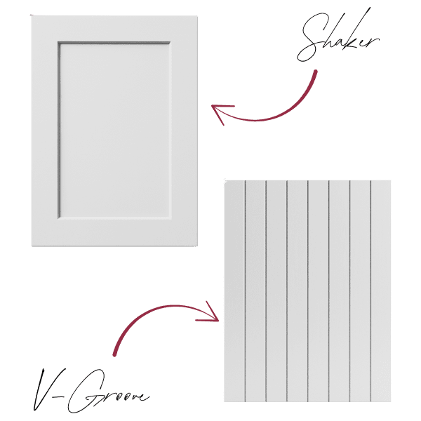 Image of Shaker and V-Groove Farmhouse Kitchen Door Profiles