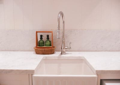 Novi 50 sink installed in laundry with clean benchtop design.