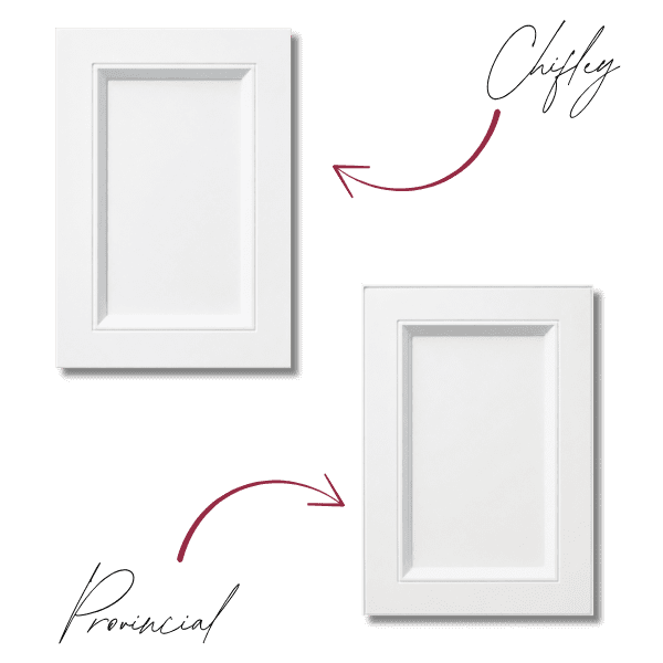 Classic white French Provincial kitchen cabinet door designs with detailed recessed panel craftsmanship.
