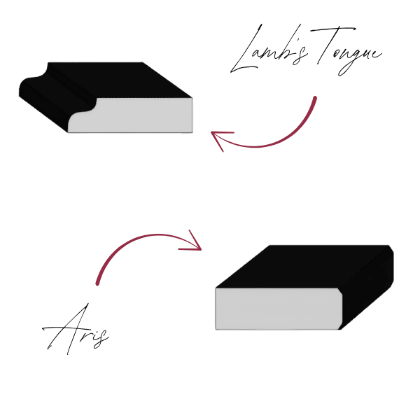 French Provincial benchtop edge profile options for stone kitchen benchtops with traditional decorative detailing.